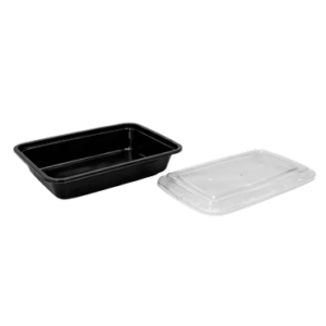16oz Rectangular Black Container
