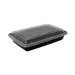 16oz Rectangular Black Container Main