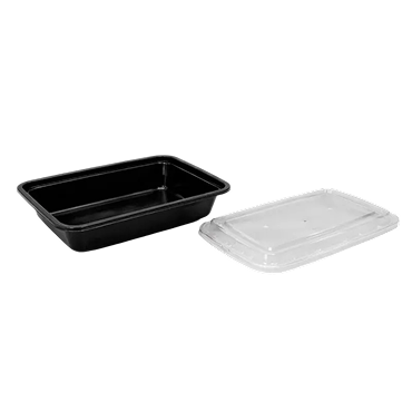 16oz Rectangular Black Container