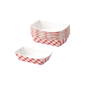 1 2 lbs Red Plaid Boat Trays