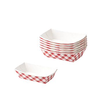 1 4lbs Red Plaid Boat Trays