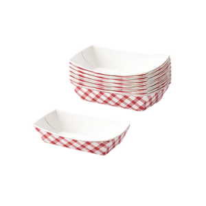 1lbs Red Plaid Boat Trays