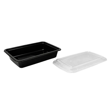 24oz Rectangular Black Container 2