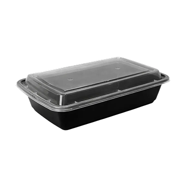 24oz Rectangular Black Container