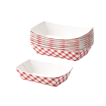 2lbs Red Plaid Boat Trays