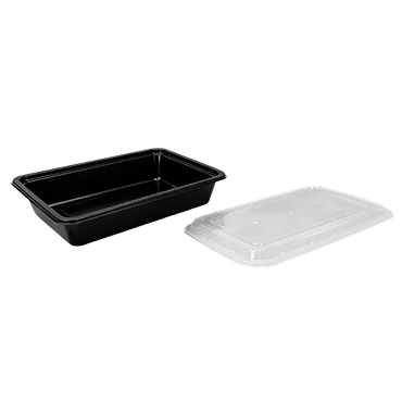 32oz Rectangular Black Container 2