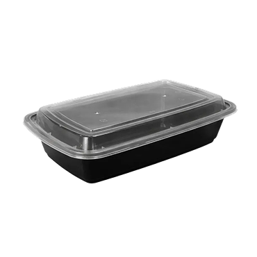 38oz Rectangular Black Container 2