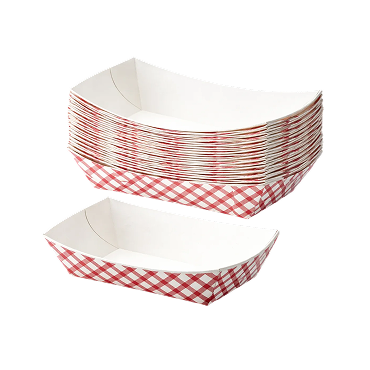 5lbs Red Plaid Boat Trays